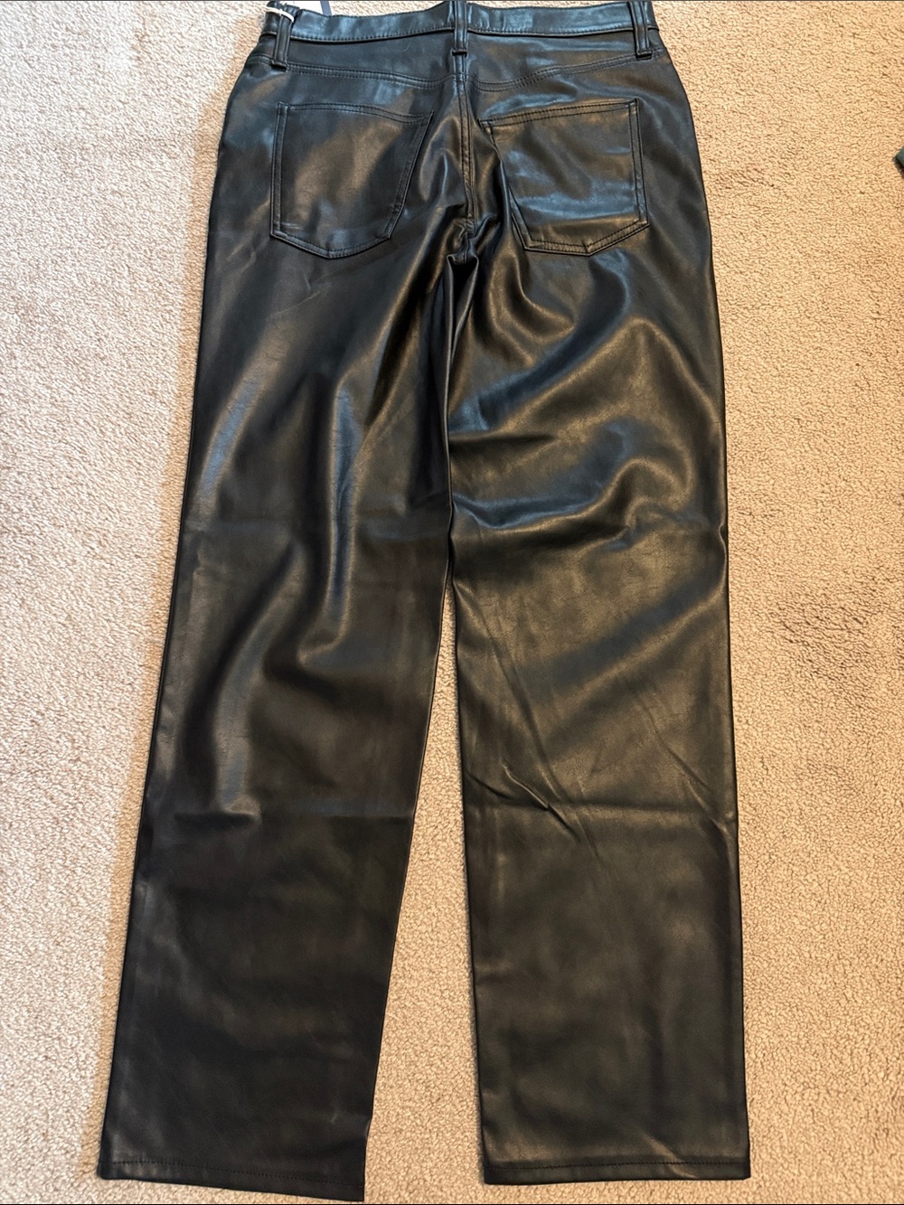 Universal Thread Black Faux Leather Straight Leg Pants - Picture 3 of 3